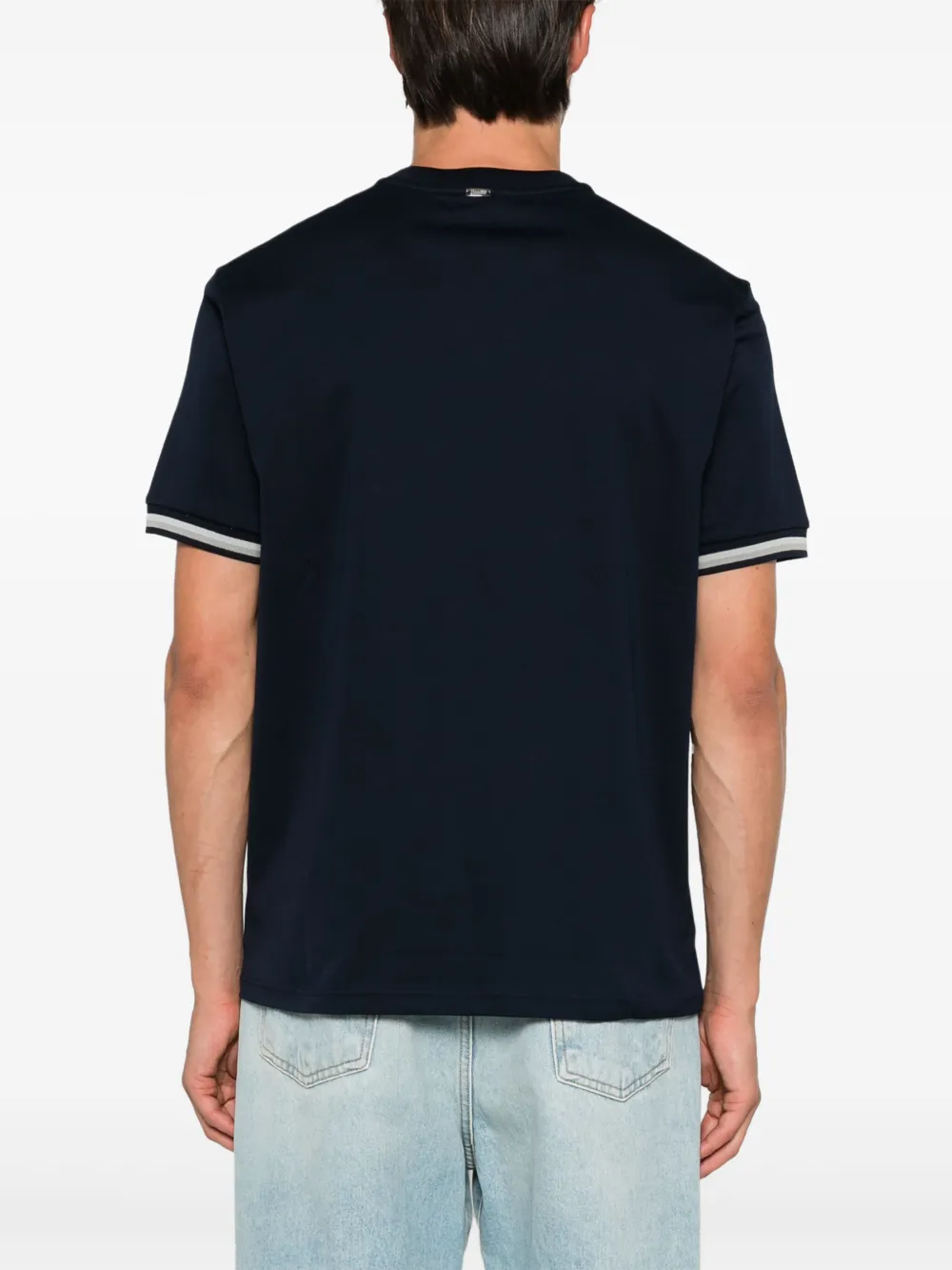 Herno T-shirt met gestreepte afwerking Blauw