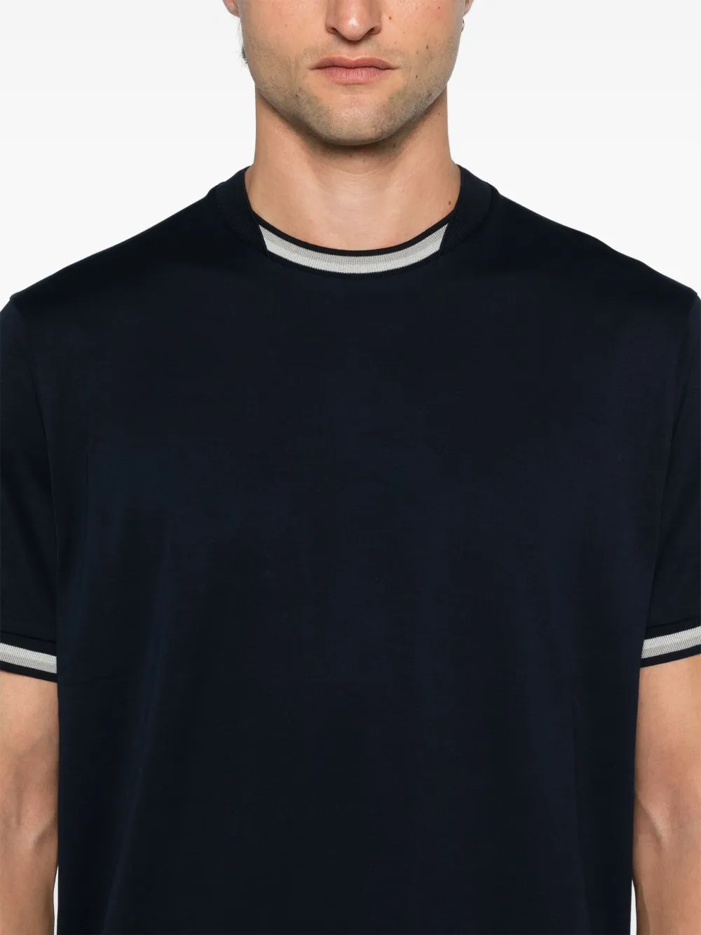 Herno T-shirt met gestreepte afwerking Blauw