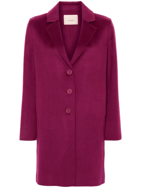 TWINSET logo-patch coat