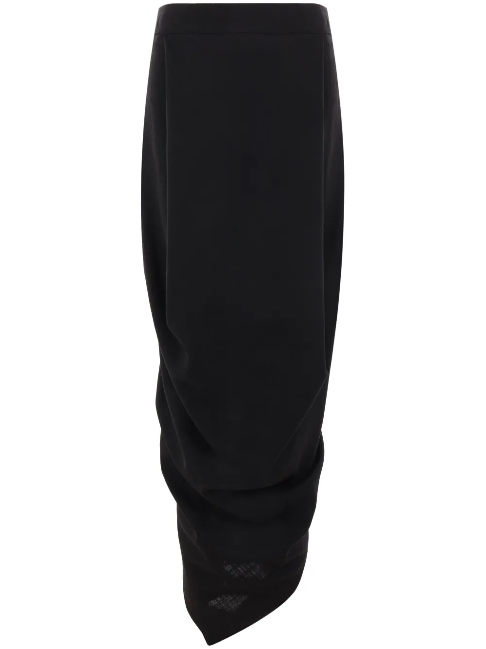 QUIRA draped-design midi skirt - Black
