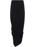 QUIRA draped-design midi skirt - Black