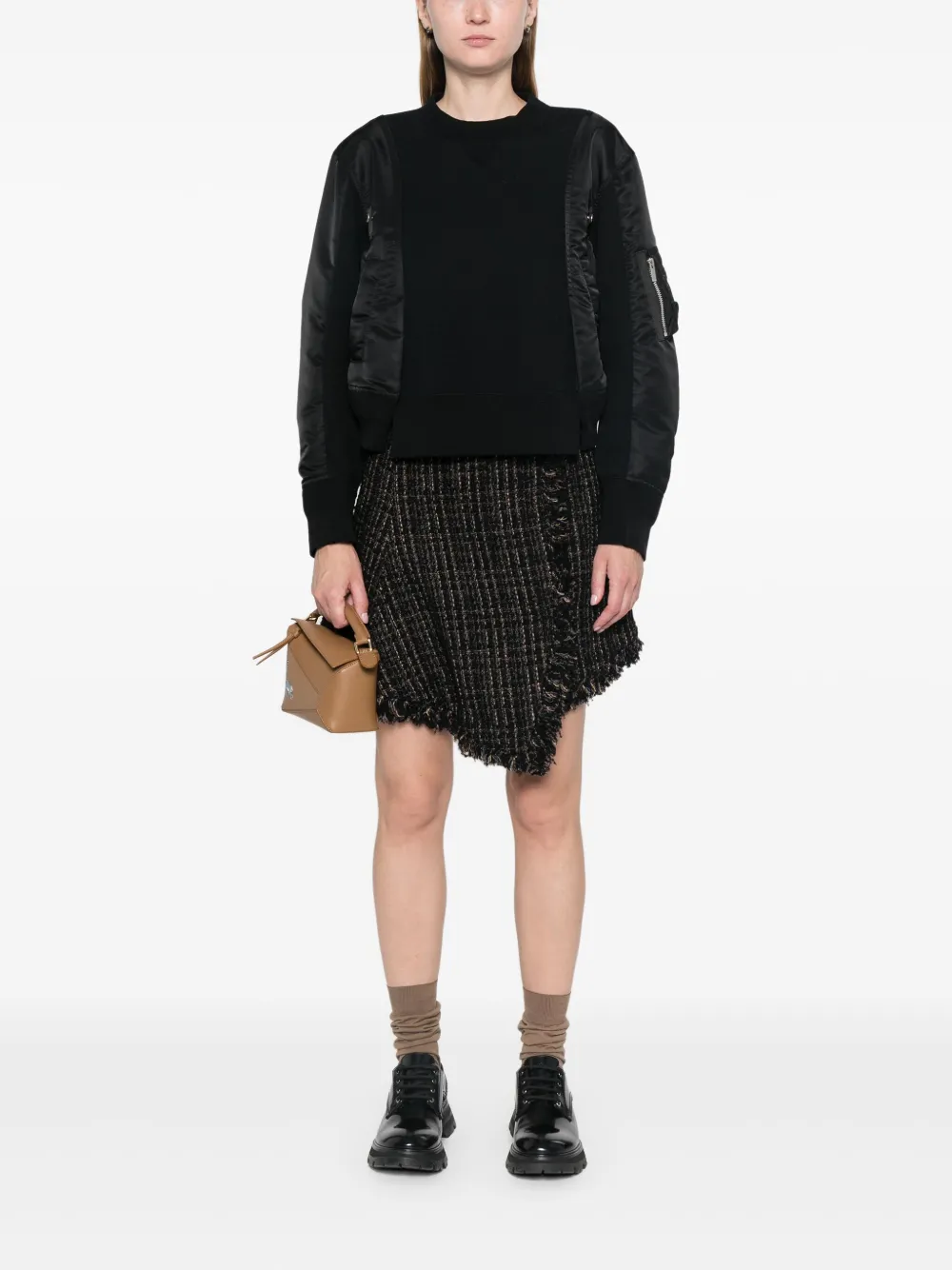 sacai Sweater met vlakken - Zwart