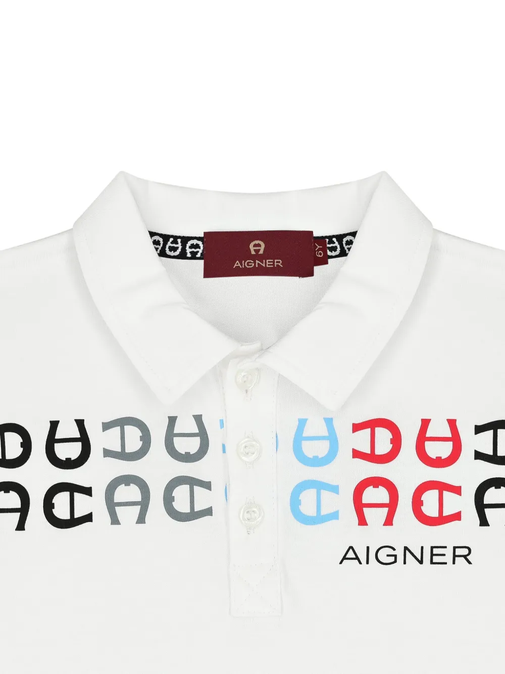 Aigner Kids Katoenen poloshirt met logoprint Wit