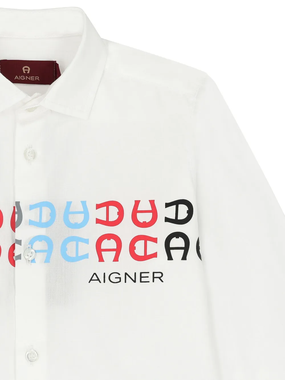 Aigner Kids Katoenen shirt met logoprint Wit