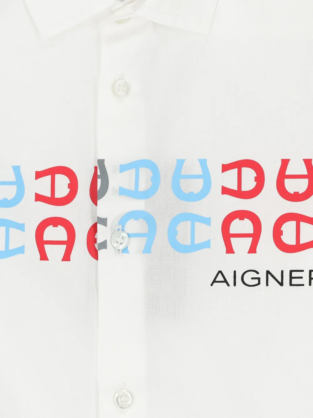 Aigner Kids Katoenen shirt met logoprint Wit