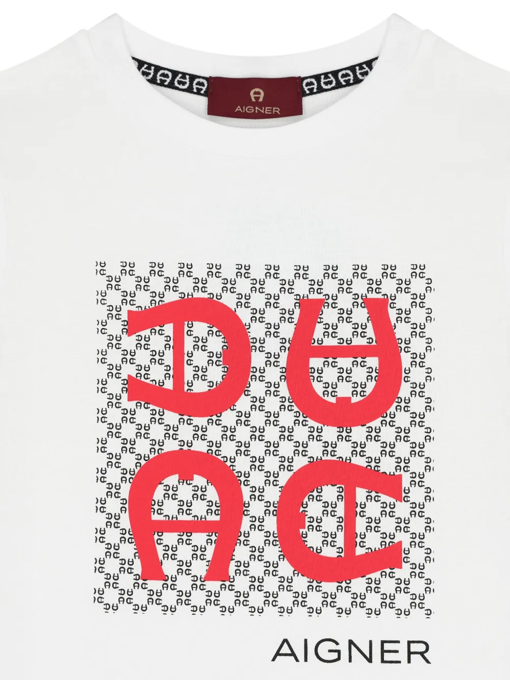 Aigner Kids Katoenen T-shirt met logoprint Wit