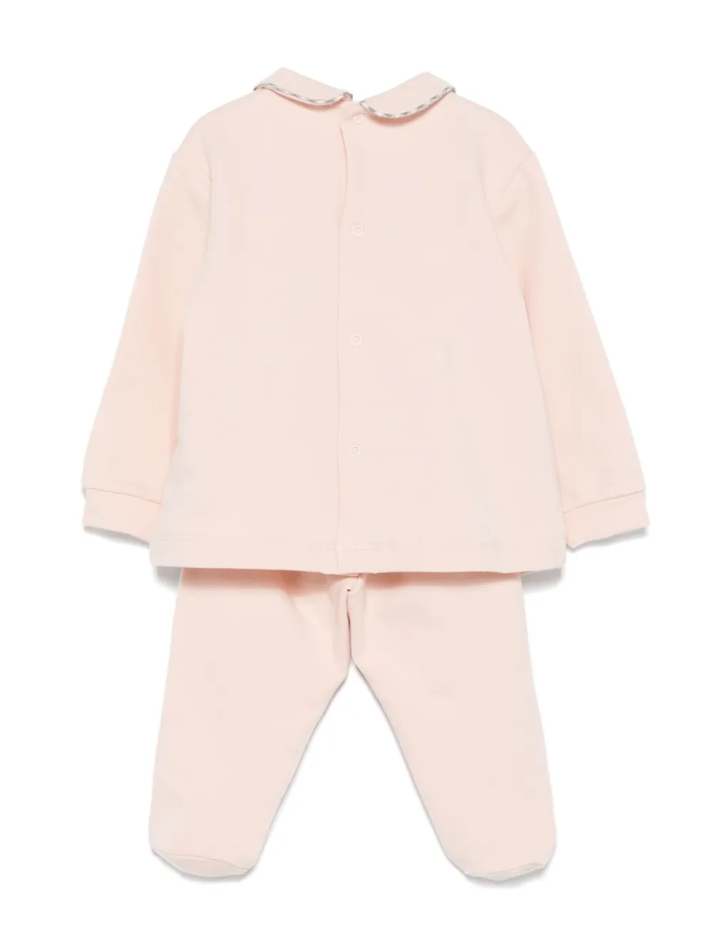 Il Gufo Top en broek met geborduurd logo - Roze