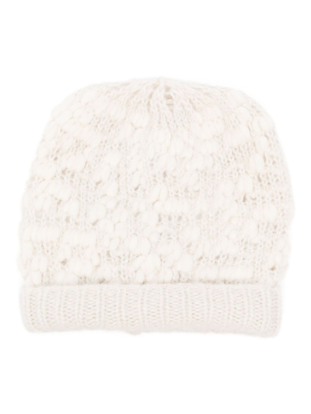 Peserico lurex beanie hat - Neutrals