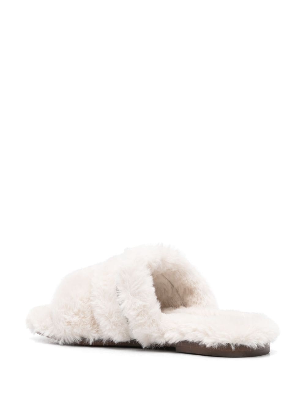 Peserico faux-fur slides White