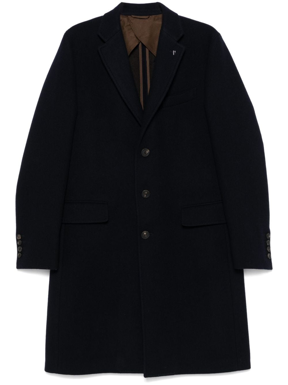 Peserico Wool Single-breasted Coat In Blue