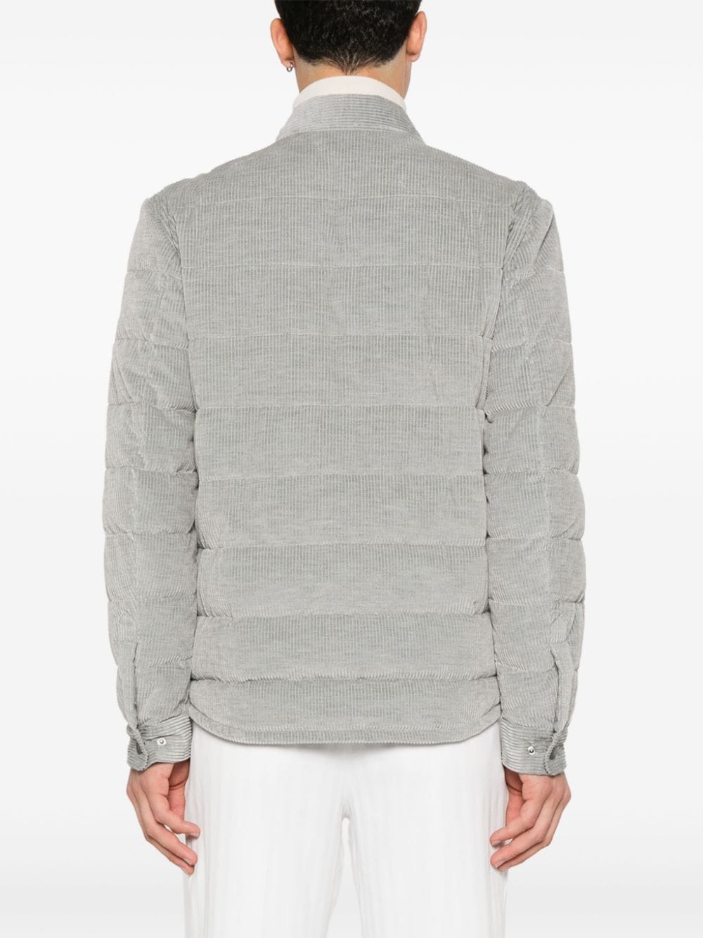 Shop Peserico Corduroy Jacket In Grey