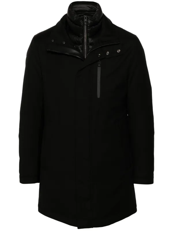 Montecore logo plaque Coat Black FARFETCH AE