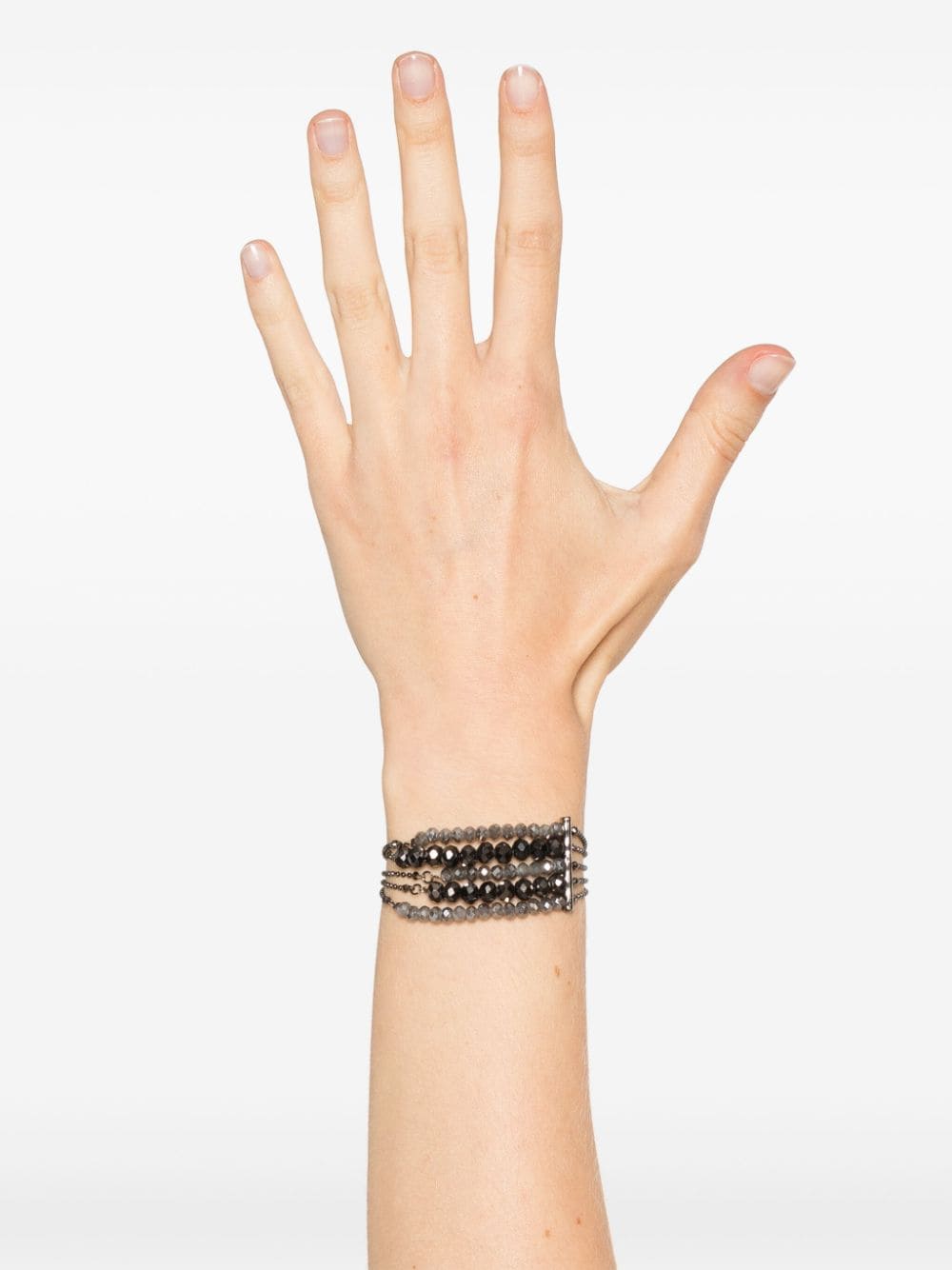 Shop Peserico Glass Crystal Bracelet In Silver