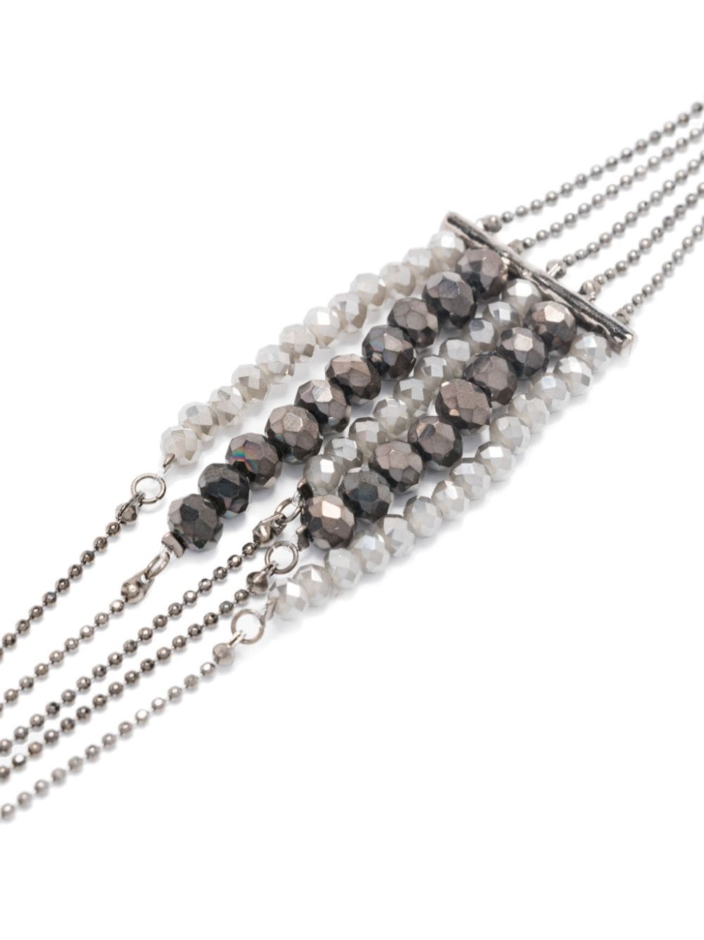 Shop Peserico Glass Crystal Bracelet In Silver