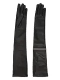 Peserico long leather gloves - Black