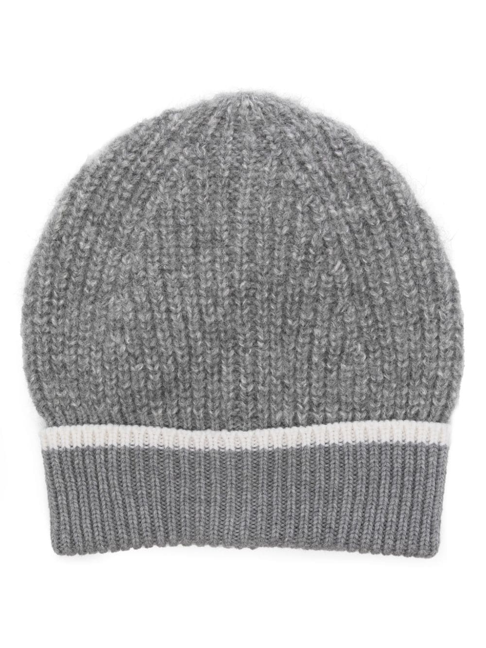 Shop Peserico Speckle-knit Beanie In Grau