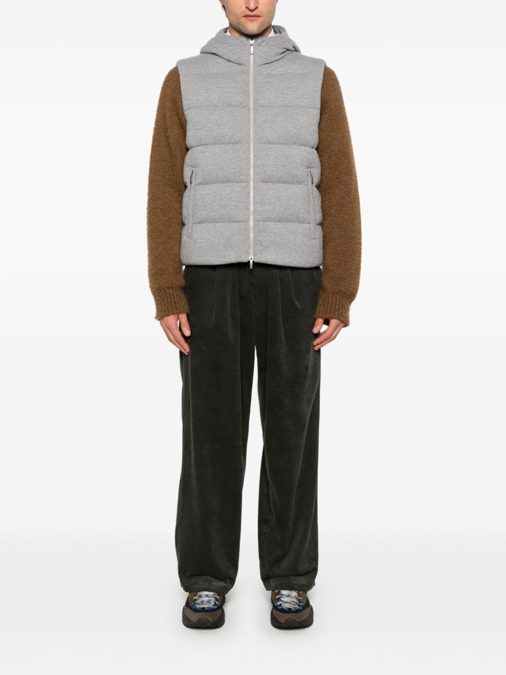 Shop Peserico Down Gilet In Grey