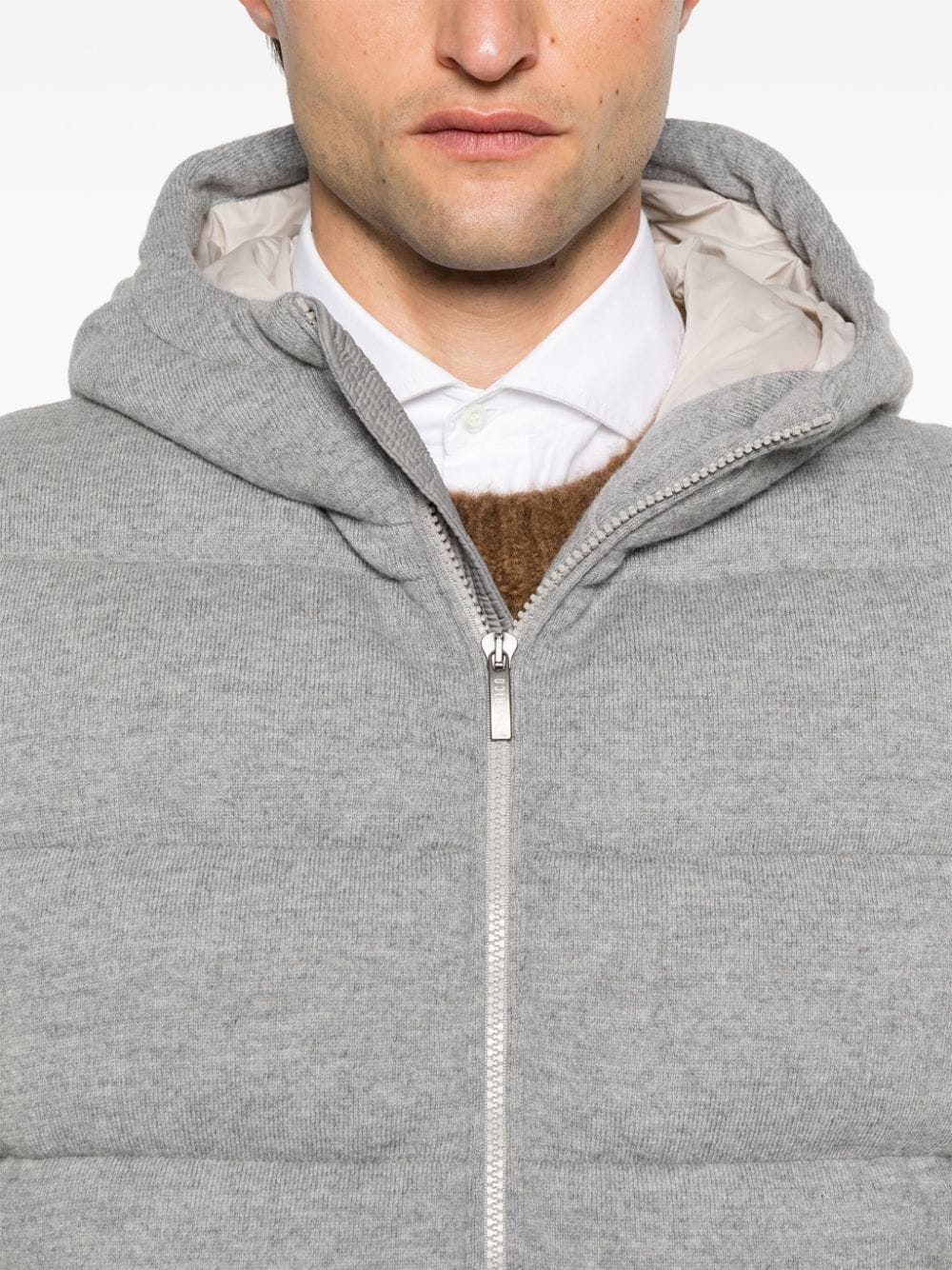 Shop Peserico Down Gilet In Grey