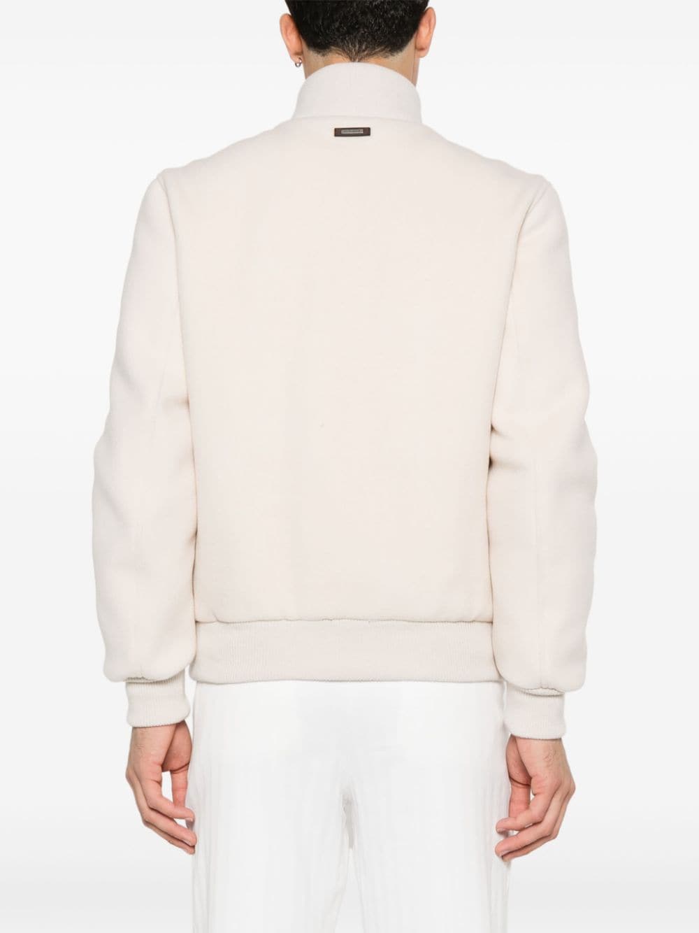 Shop Peserico Quilted-panels Bomber Jacket In White