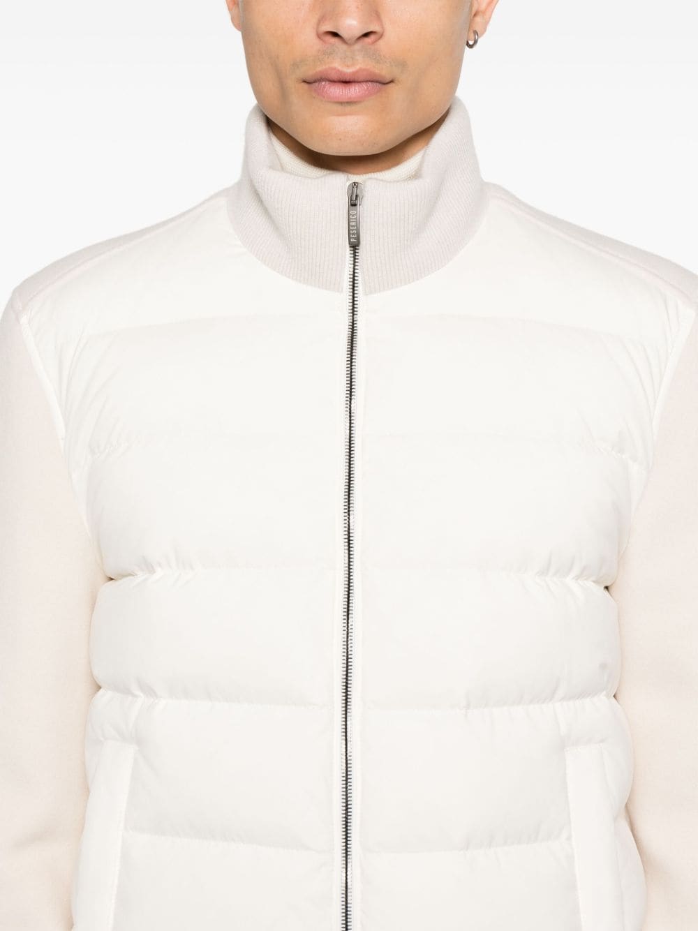 Shop Peserico Quilted-panels Bomber Jacket In White