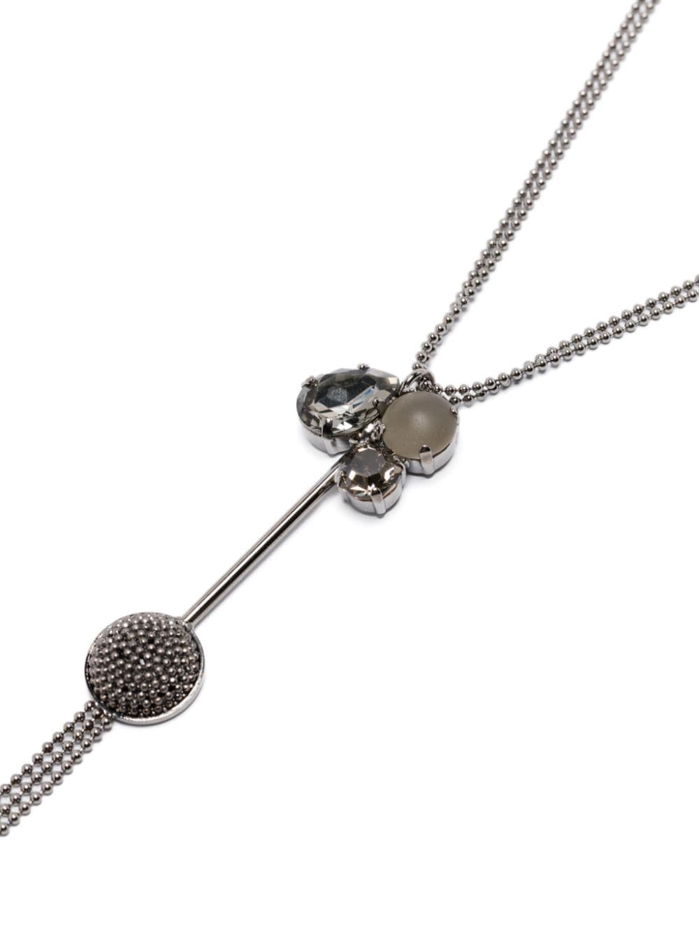 Shop Peserico Gemstone-pendant Necklace In Silver