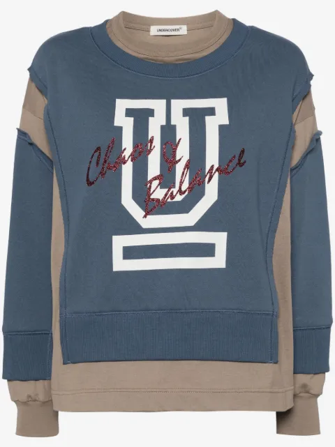 Undercover contrast-panel cotton sweatshirt