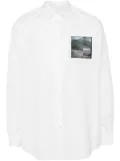 Undercover logo-patch cotton shirt - White