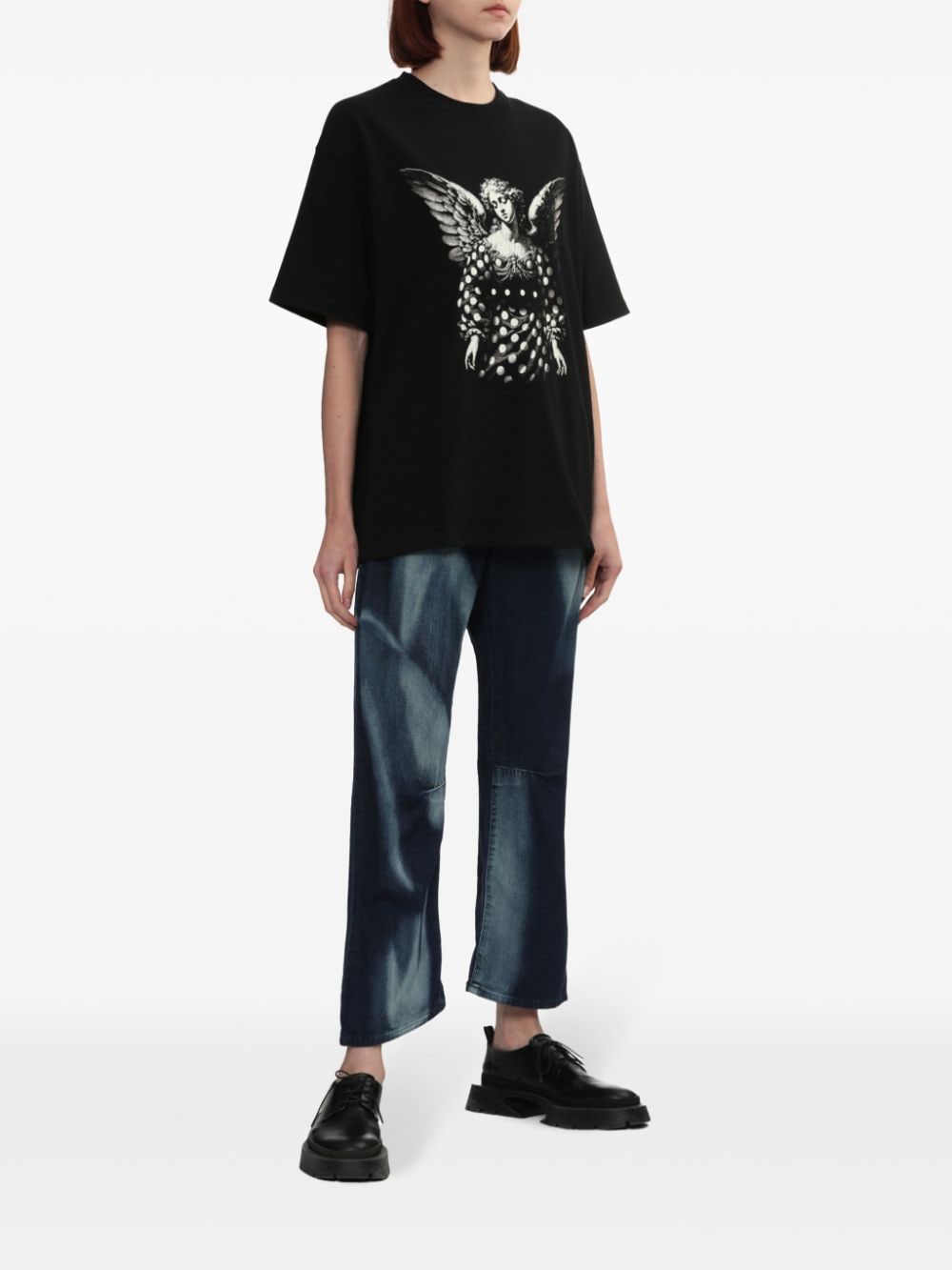 Y's graphic-print T-shirt - Zwart