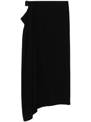 y'sワイズの巻きスカート WOOL GABARDINE DRAPE WRAP SKIRT(XS Black): Y's｜THE SHOP