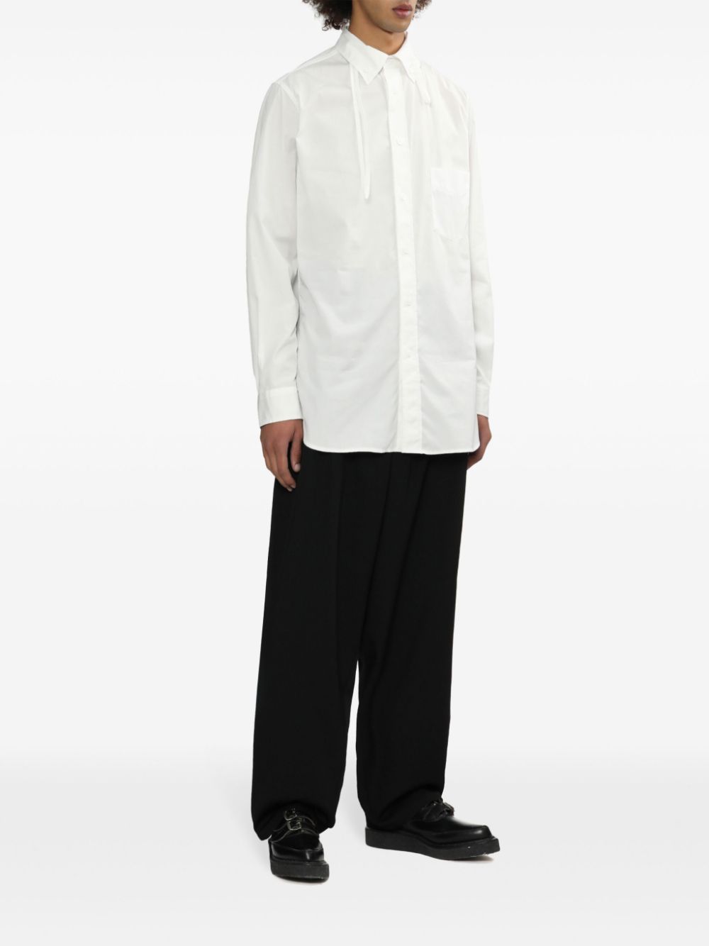 Yohji Yamamoto strap-detail shirt - Wit