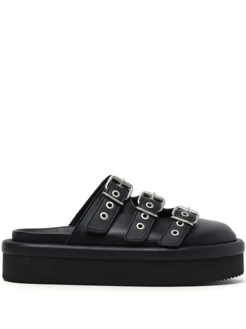 Y's buckled-strap mules