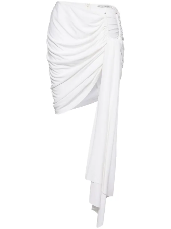 Christopher Esber Arced Palm Mini Skirt in White