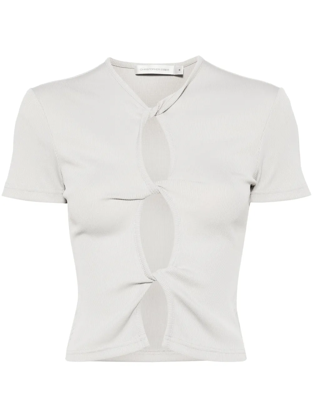 Christopher Esber Open gedraaid T-shirt Grijs