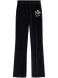 Kenzo Star Tiger embroidered velvet track pants - Blue