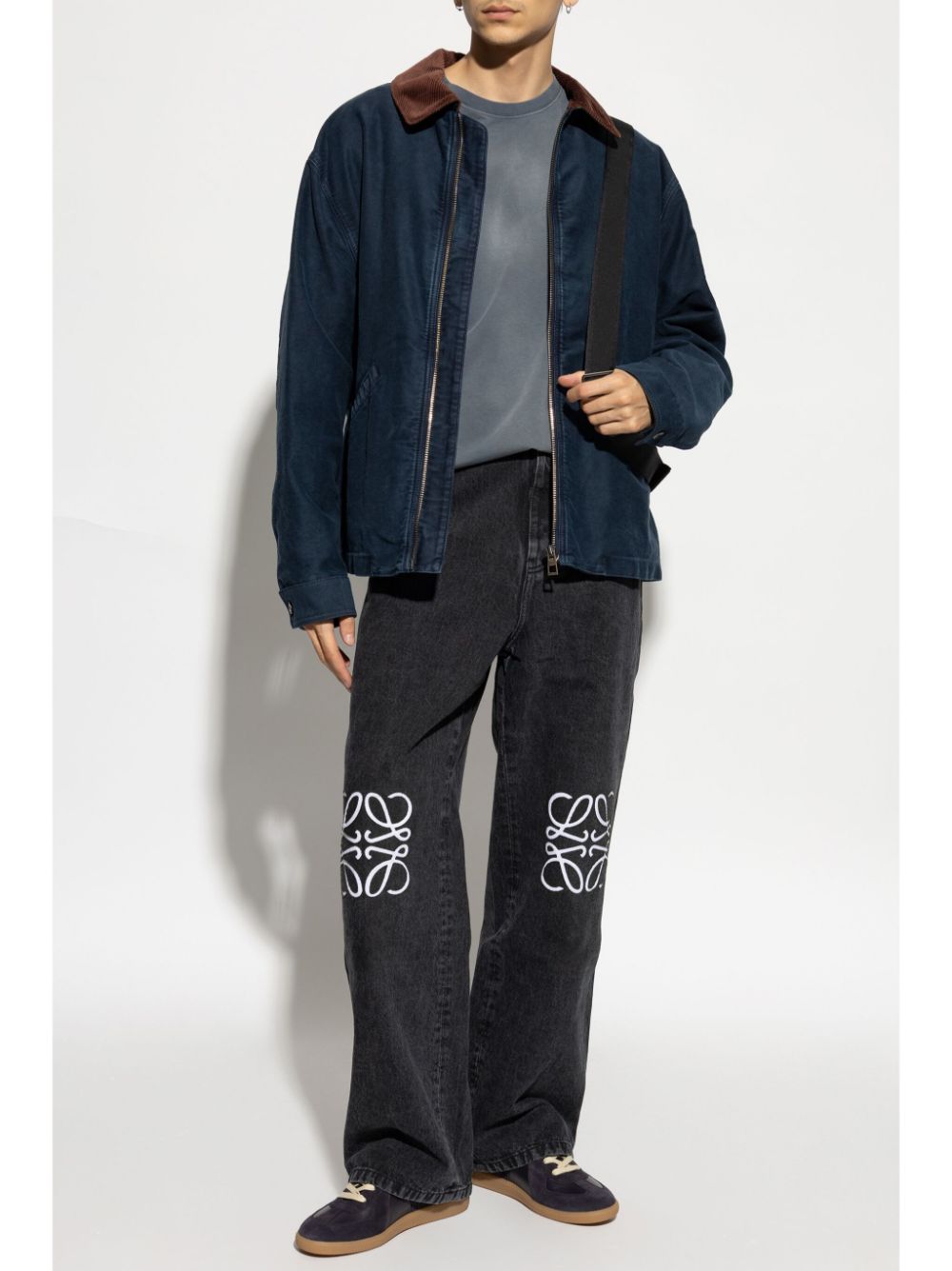 Shop Loewe Cotton Jacket In Blue