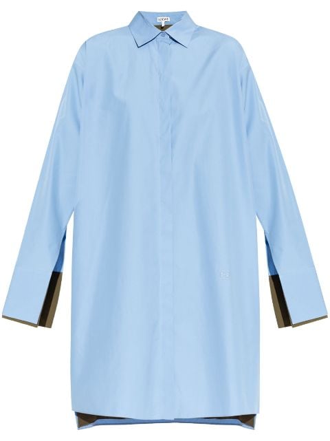 LOEWE logo-embroidered cotton shirt dress