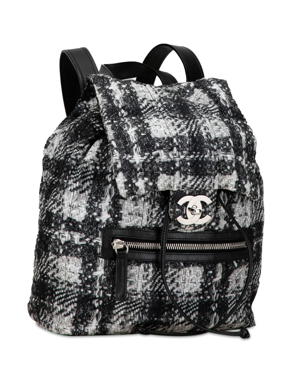 CHANEL 2013-2014 CC Nylon Tweed Printed backpack Women