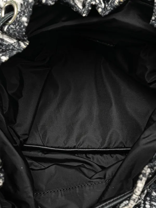CHANEL Pre-Owned 2013-2014 CC Nylon Tweed Printed Backpack | Black