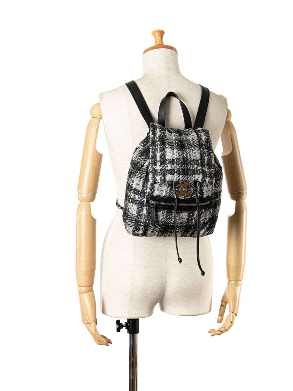 CHANEL 2013-2014 CC Nylon Tweed Printed backpack Women