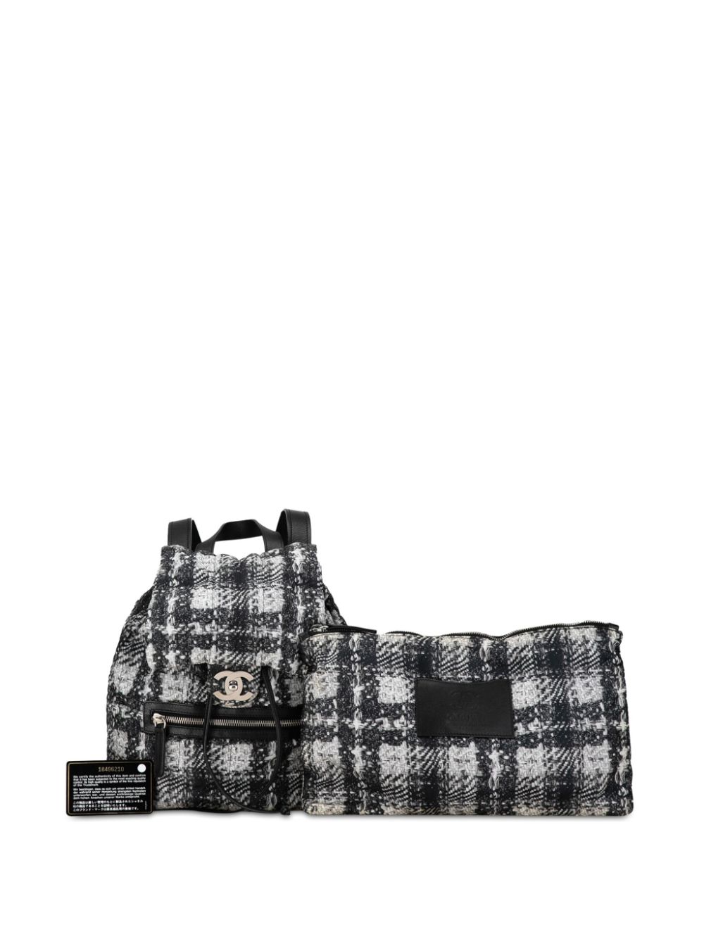 CHANEL 2013-2014 CC Nylon Tweed Printed backpack Women