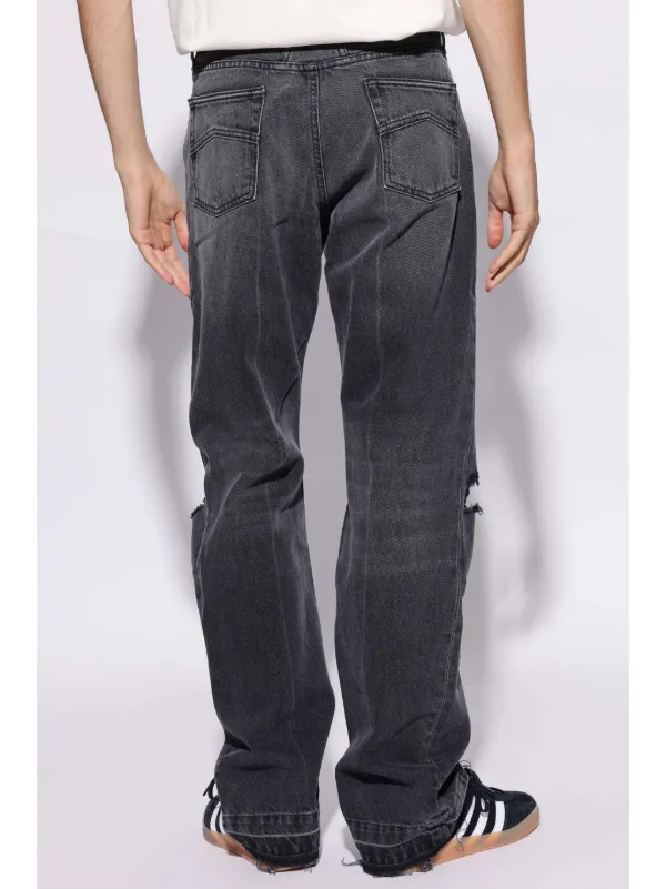 RHUDE ダメージリペア加工デニムパンツ RHUDE ダメージ ジーンズ | ブラック | FARFETCH JP