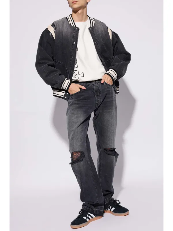 RHUDE ダメージ ジーンズ | ブラック | FARFETCH JP