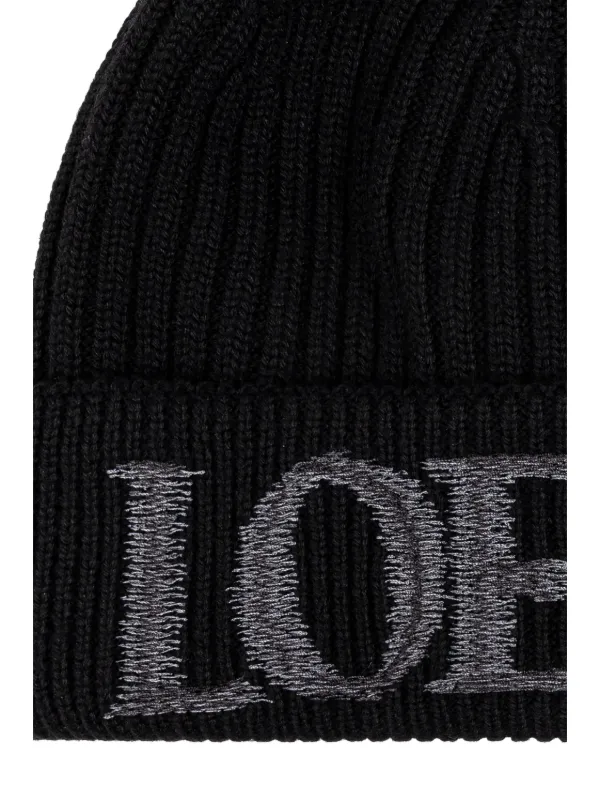LOEWE Logo-embroidered Beanie | Black | FARFETCH CA display picture 2
