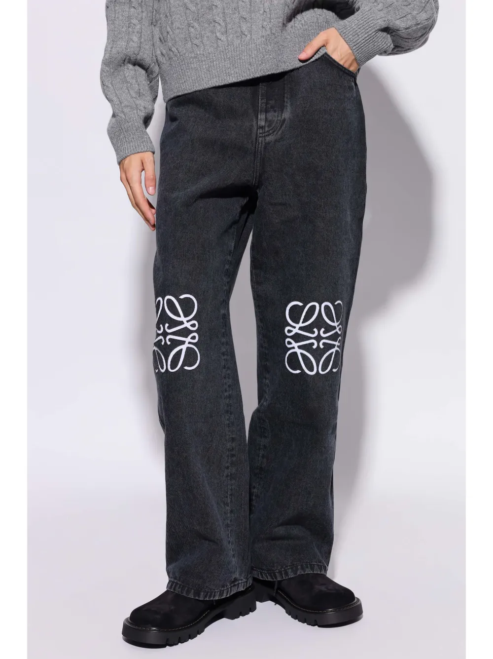 LOEWE Jeans met wijde pijpen Zwart