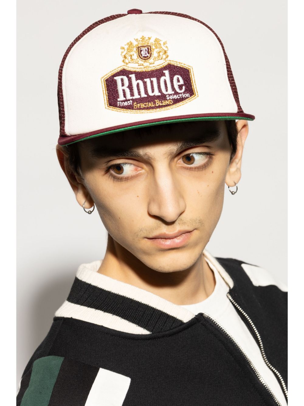 Shop Rhude Embroidered-logo Cap In White