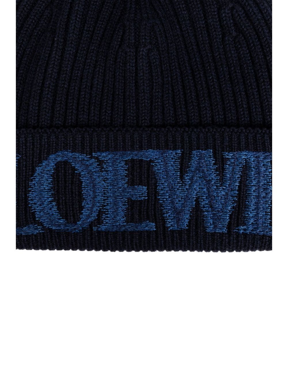 Shop Loewe Logo-embroidered Knit Hat In Blue