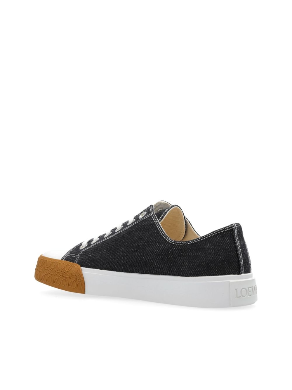 Shop Loewe Bloc Denim Sneakers In Black