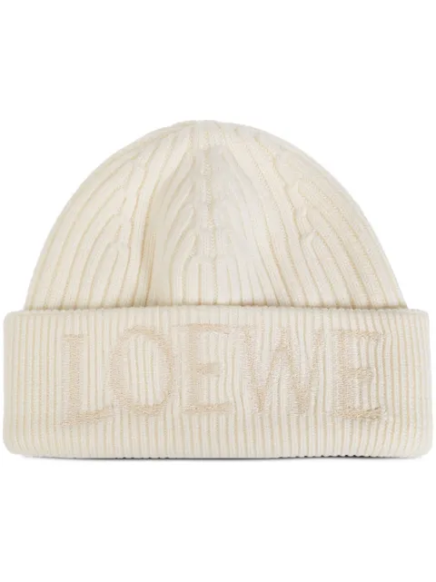 LOEWE logo-embroidered knit hat