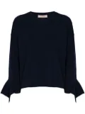 TWINSET ruffled crew-neck sweater - Blue