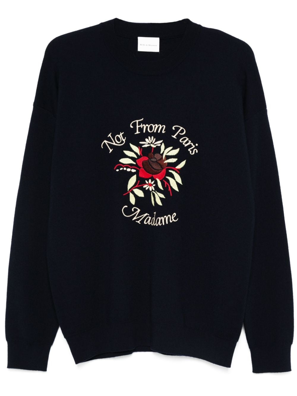 Drôle De Monsieur embroidered-slogan sweater - Blue